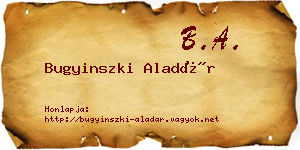 Bugyinszki Aladár névjegykártya
